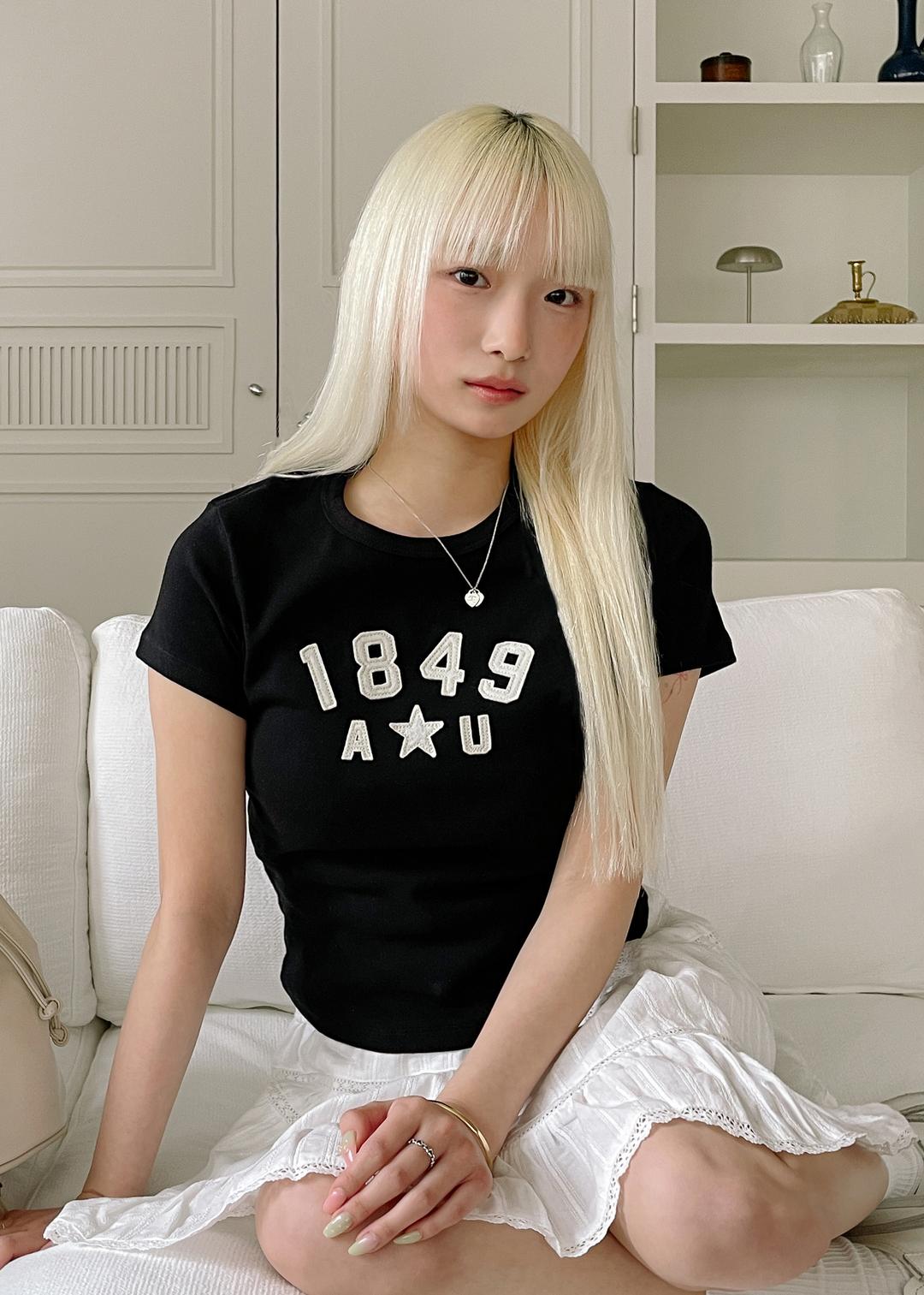 후아유 [25SS 캘리걸] 빈티지 패치 반팔 티셔츠(F) / WHRAF2428F