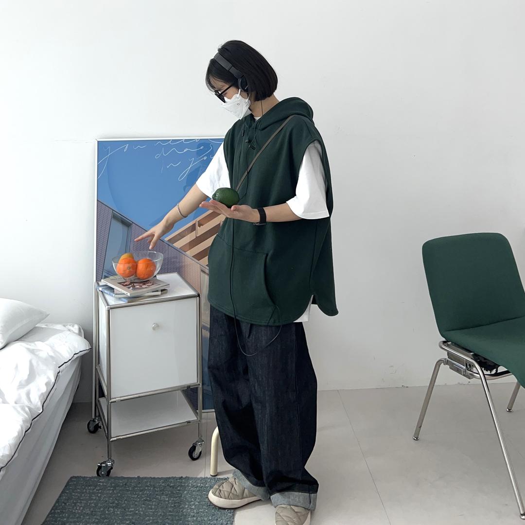 남녀공용 루토 코튼 후드 베스트 (5color)