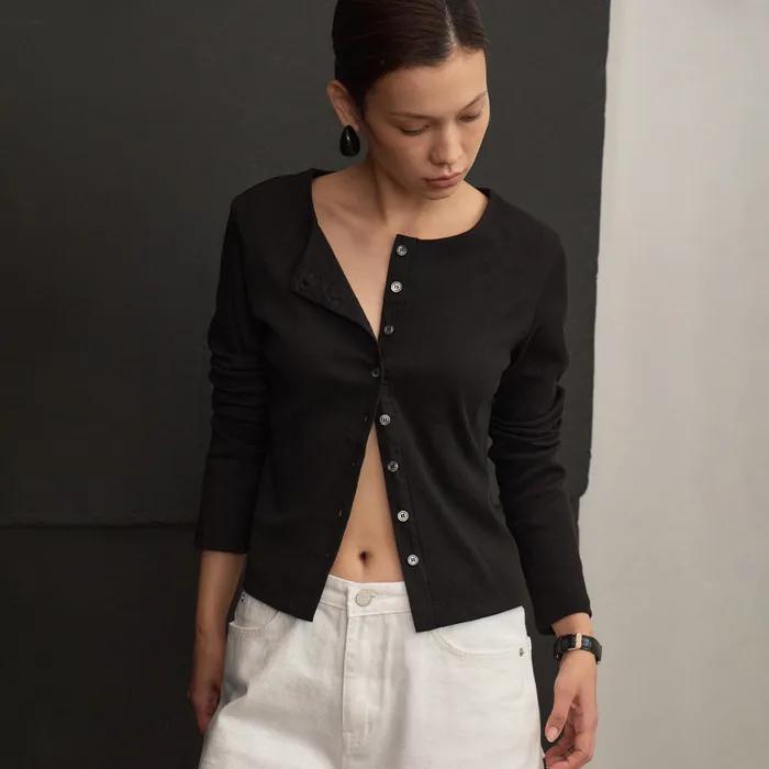 PONY ROUND CARDIGAN (BLACK)