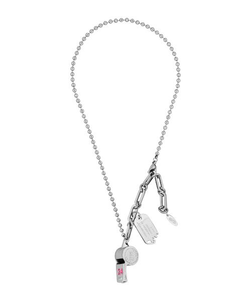 NO.553 [SILVER PINK] 24 COLOR WHISTLE NECKLACE
