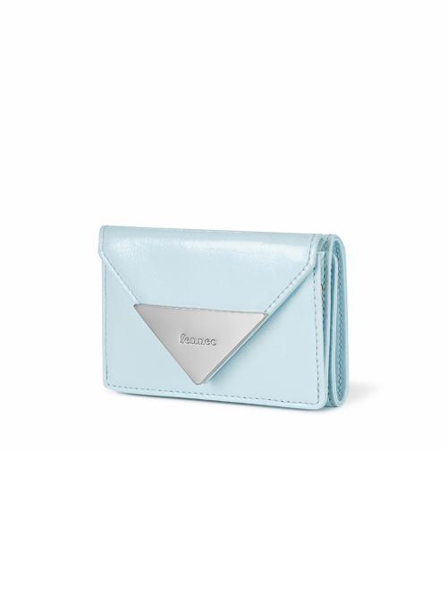 CRINKLE TRIANGLE TRIPLE WALLET D - CANDY BLUE