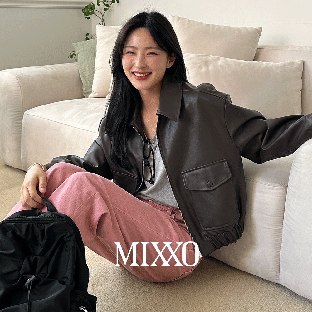 [유투버PICK][단독/어텀얼리버드🍂]비건레더 스탠카라 집업 자켓_MIWJLDT01C