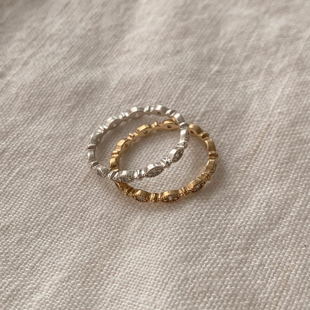 앤틱 큐빅 실버925 반지