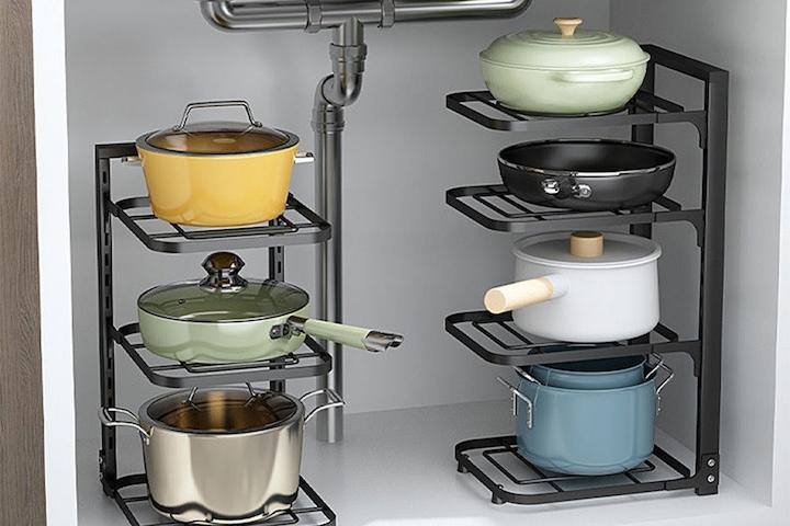 높이조절 후라이팬 정리대 거치대 2단/3단/4단