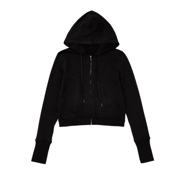 Relaxed-fit Hoodie Zip-up (Black)