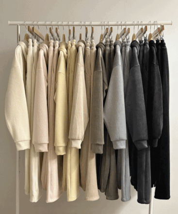 [무료배송] set / 한겨울 폭신 융기모 골지 크롭 후드집업 와이드 조거 팬츠 트레이닝 세트