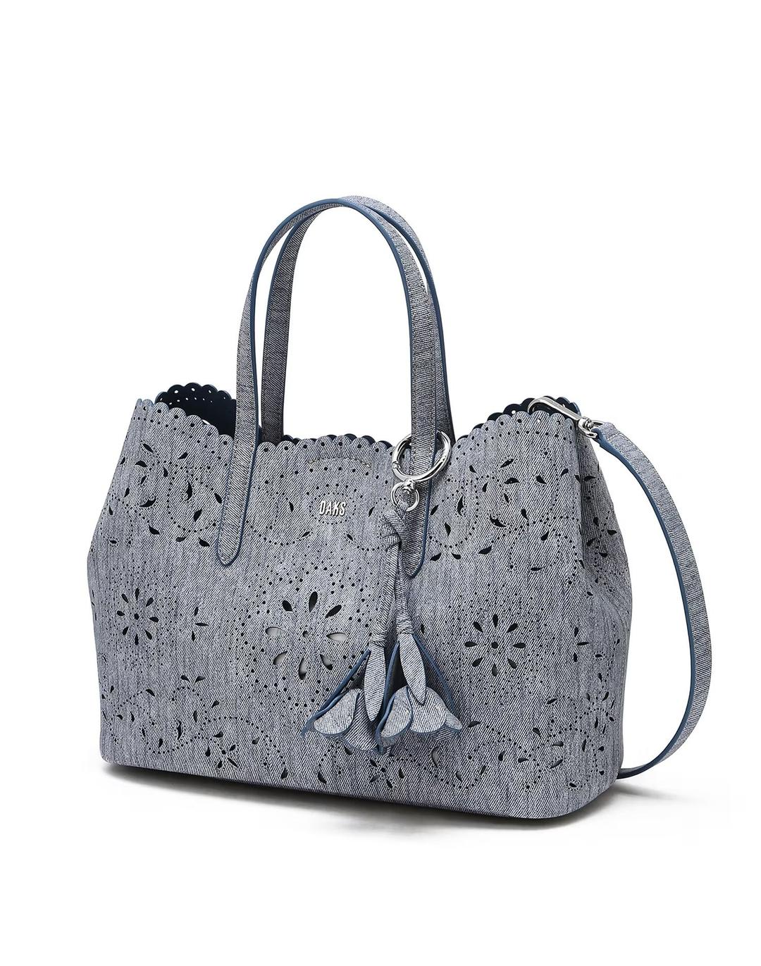 [MISTY LEAF PUNCHING] 블루 소가죽 플라워 펀칭 라지 토트백 DCBA6E596