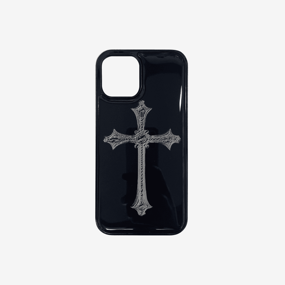 cross epoxy phone case (black)
