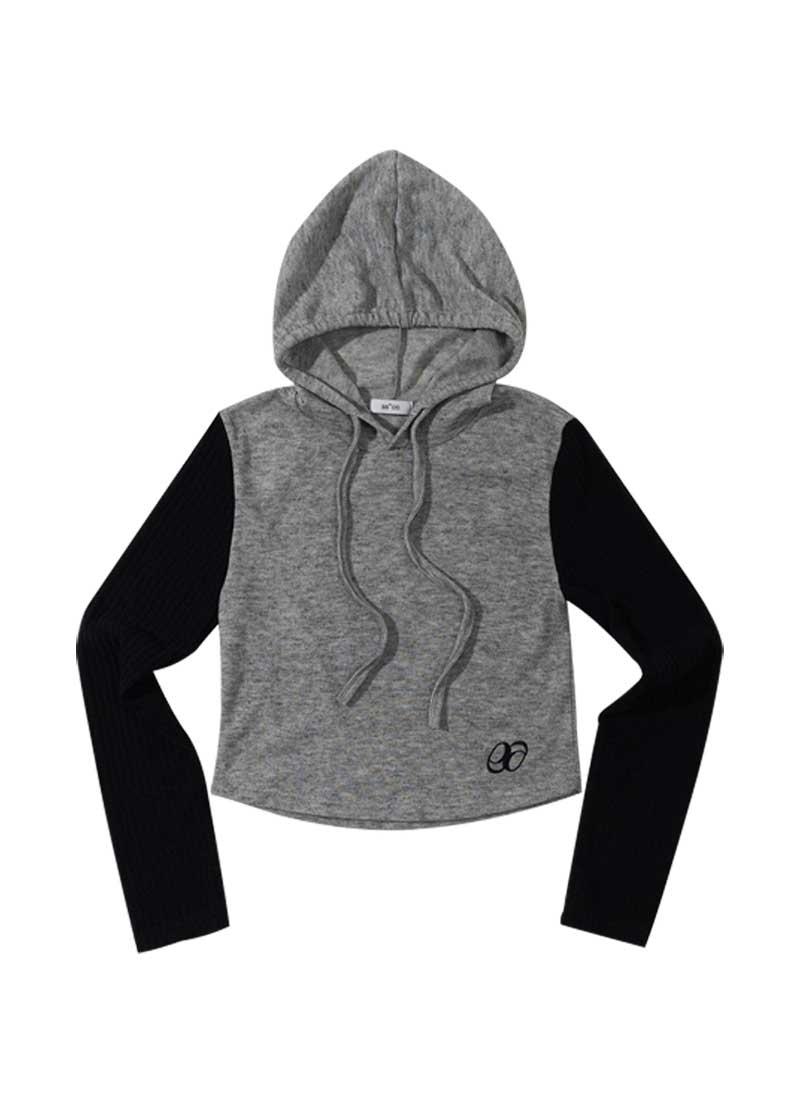 POP REGLAN LOGO HOOD KNIT / GRAY