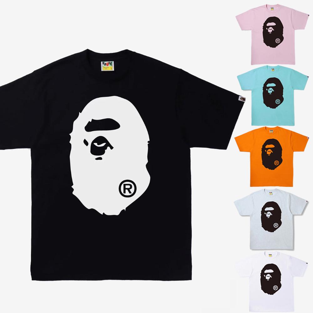 베이프 바이컬러 빅에이프 헤드 반팔 티셔츠 6컬러 1I30110026