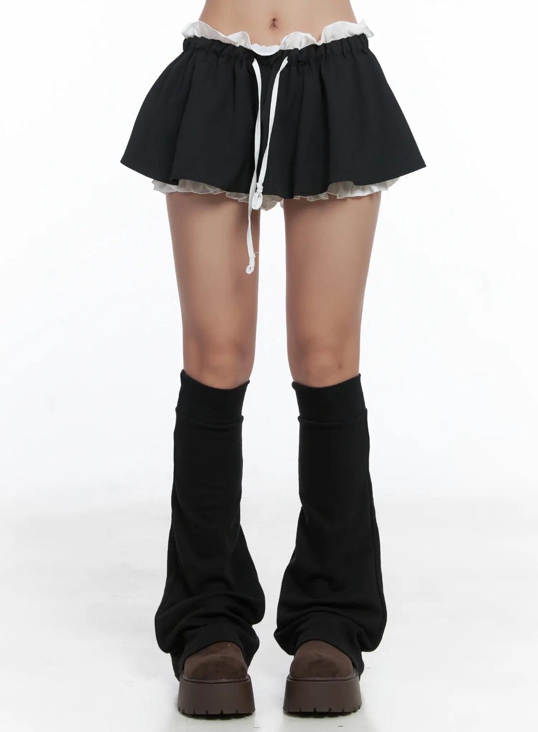 Puffy Layered Mini Skirt CS502 - Black / S/M