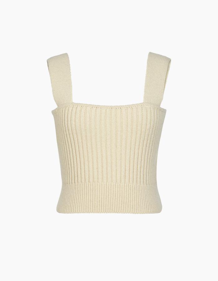 Rib Crop Top (Light yellow)