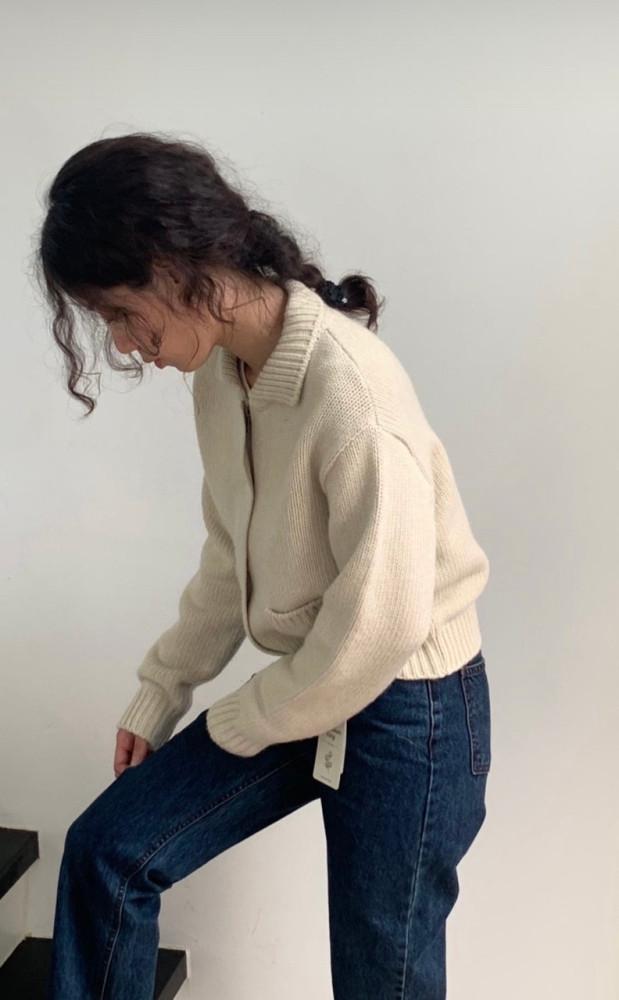 드온도 퓨어 램스 집업 카라집업가디건 집업니트 가을 겨울 캐주얼룩 (3컬러)