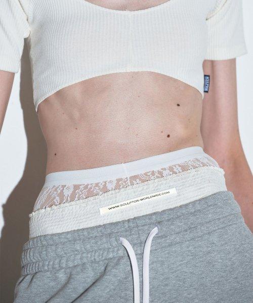 Trunk Layered Jogger Pants Melange Gray