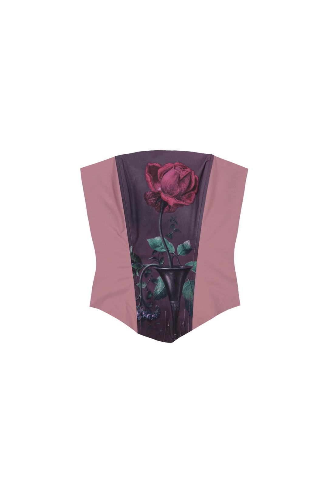 ROMANTIC PRINTED CORSET #MAUVE ROSE - 달링유어배드