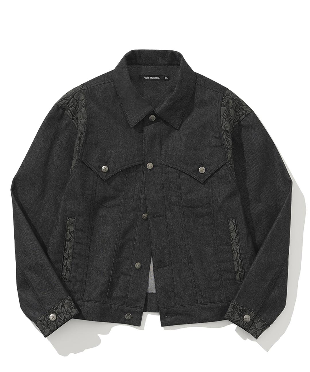 Python Layered Denim Jacket - Black