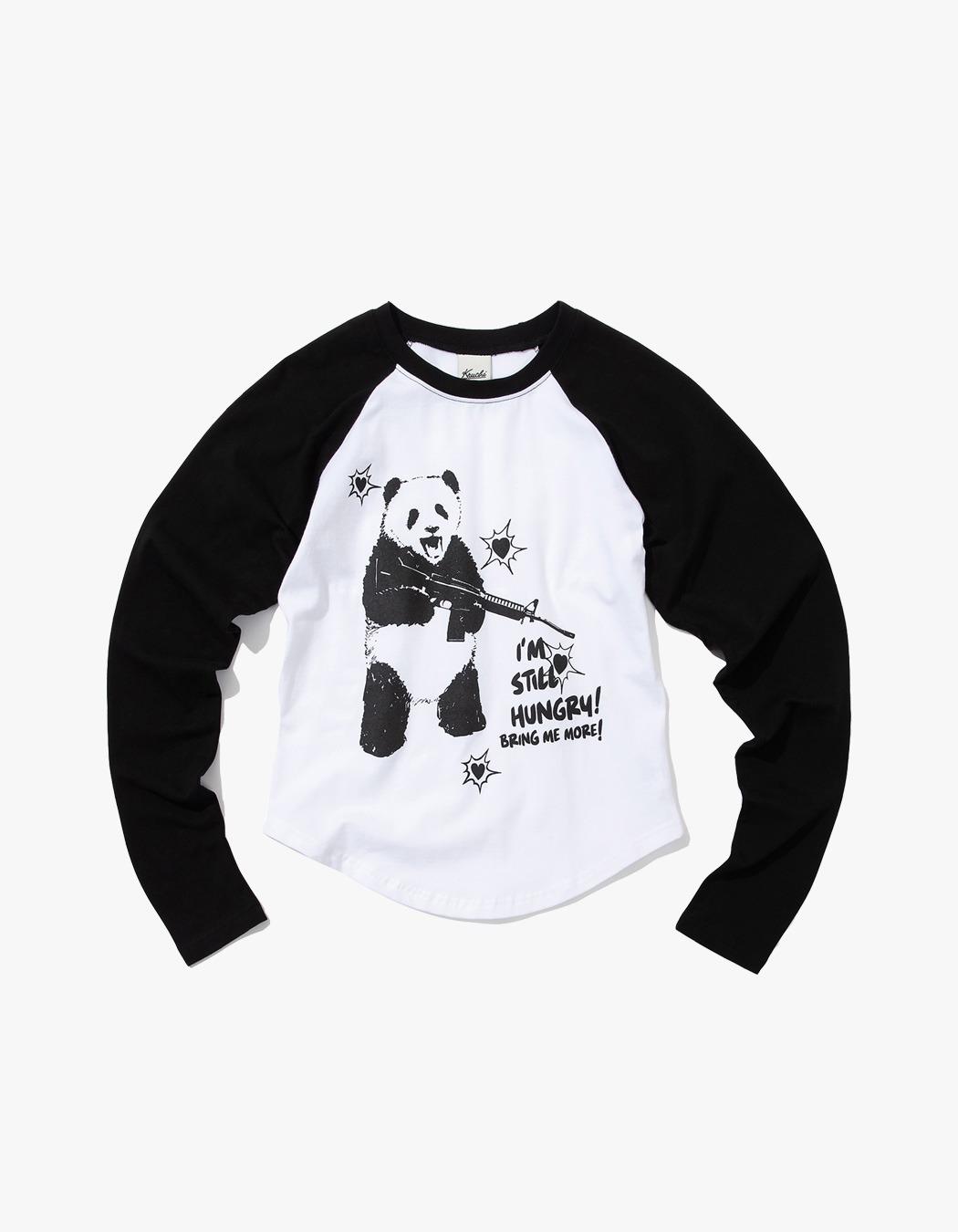 W HUNGRY PANDA L/S Tee - White