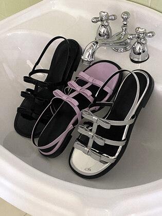 3Ribbon (W round) strap Sandal _8color