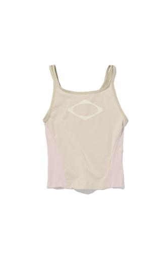 RHOMBUS COLOR BLOCKED SLEVELESS_BEIGE
