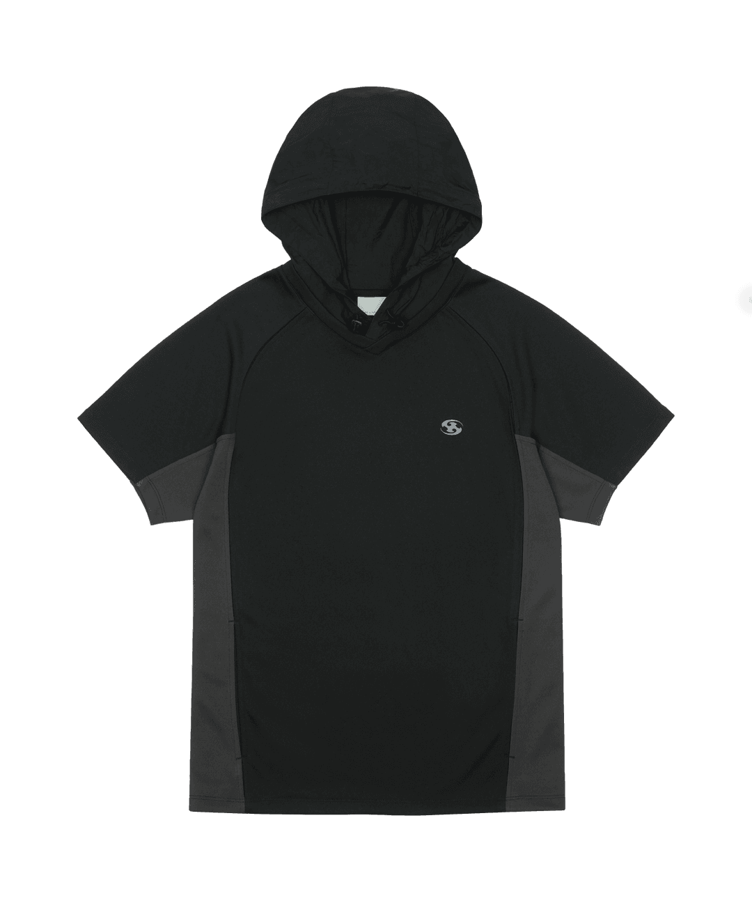 HOODED MESH T-SHIRT [BLACK]