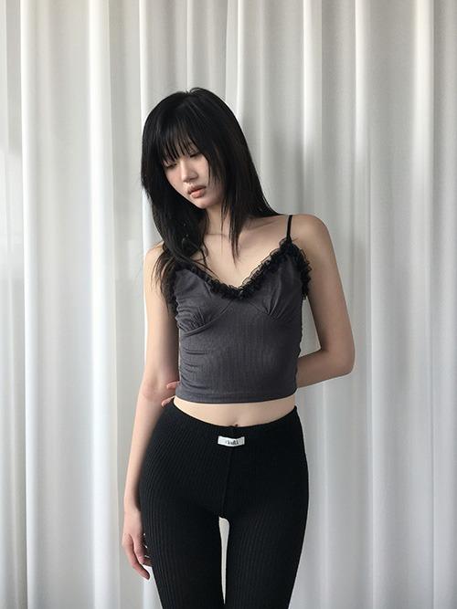 lace frill sleeveless, 4color