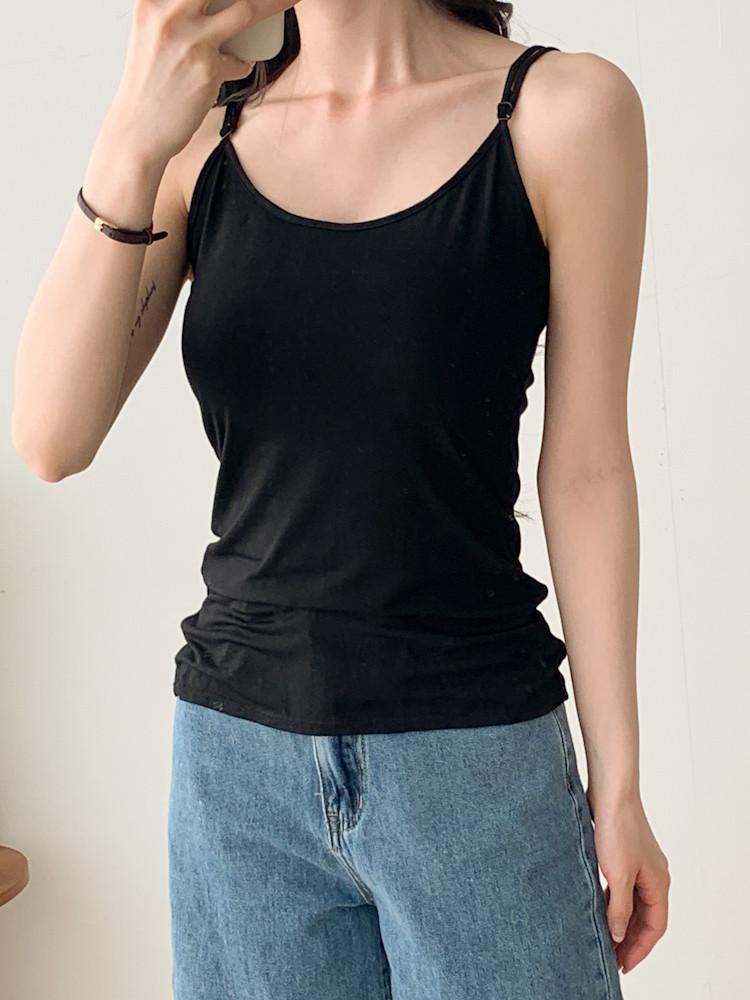 1+1 모달슬립 끈조절 이너 스판 민소매 나시 3color