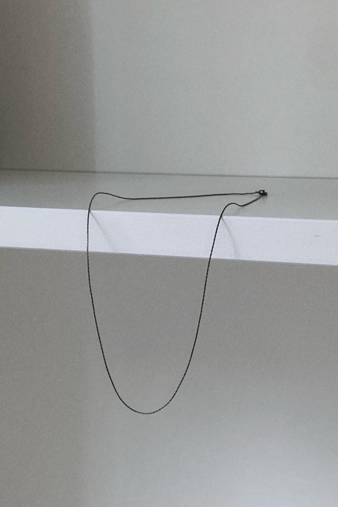 925silver 블랙 슬림 이태리 체인 흑도금 목걸이 - 무드크로키