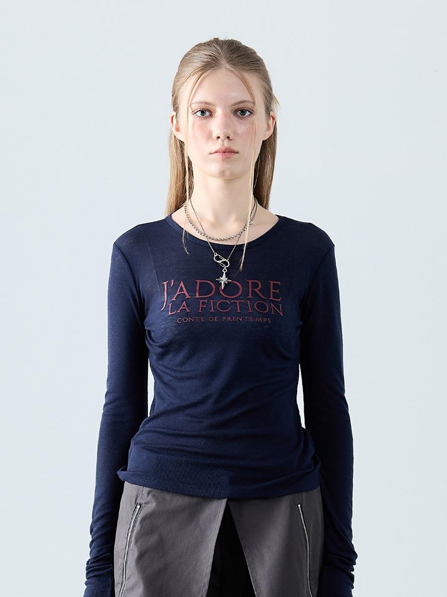 L8 JADORE SLIM T-SHIRT(NAVY)