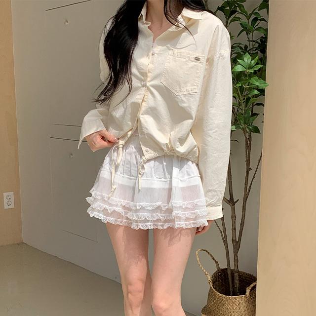 프로밍 펜던트 스트링 셔츠 남방