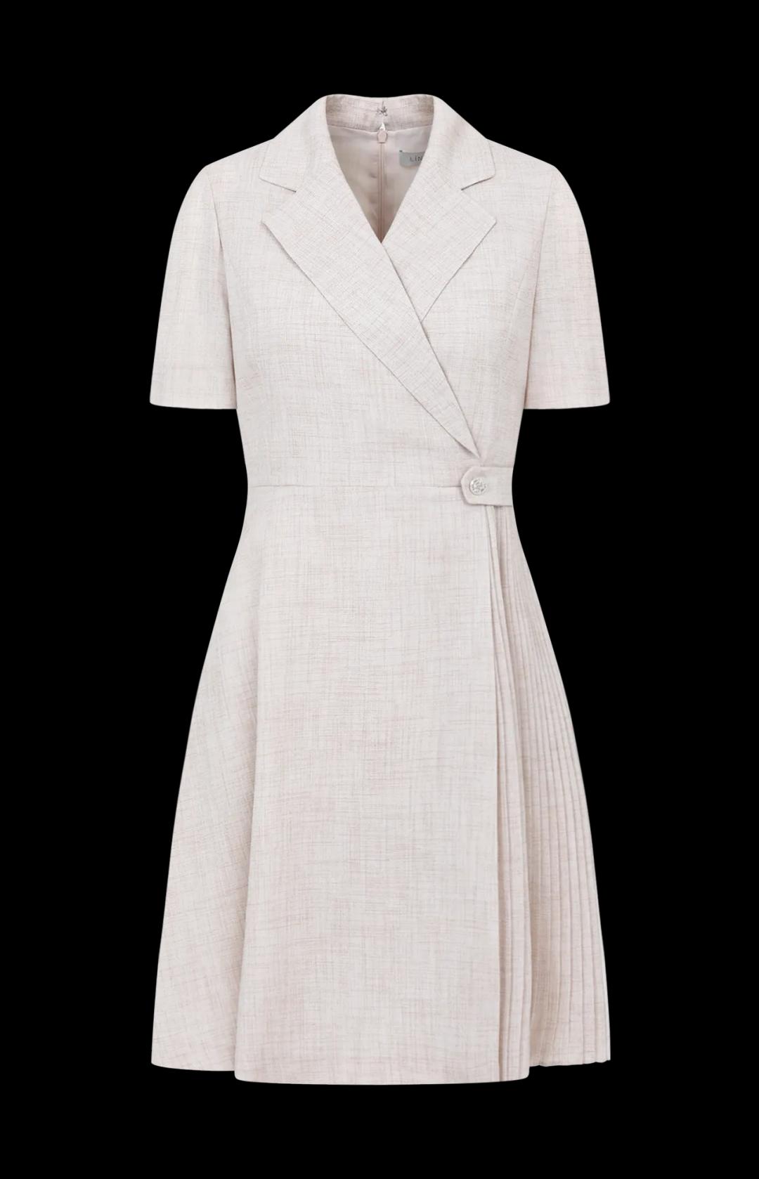 테일러드 카라 사이드 플리츠 원피스