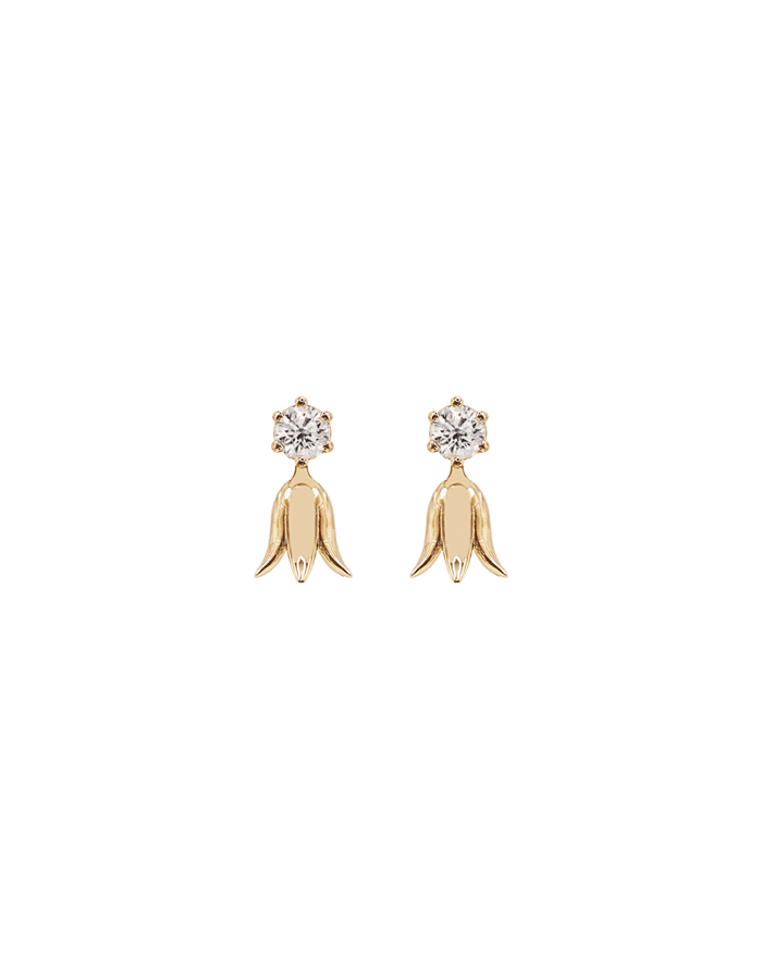[14k gold] Blue bell earrings