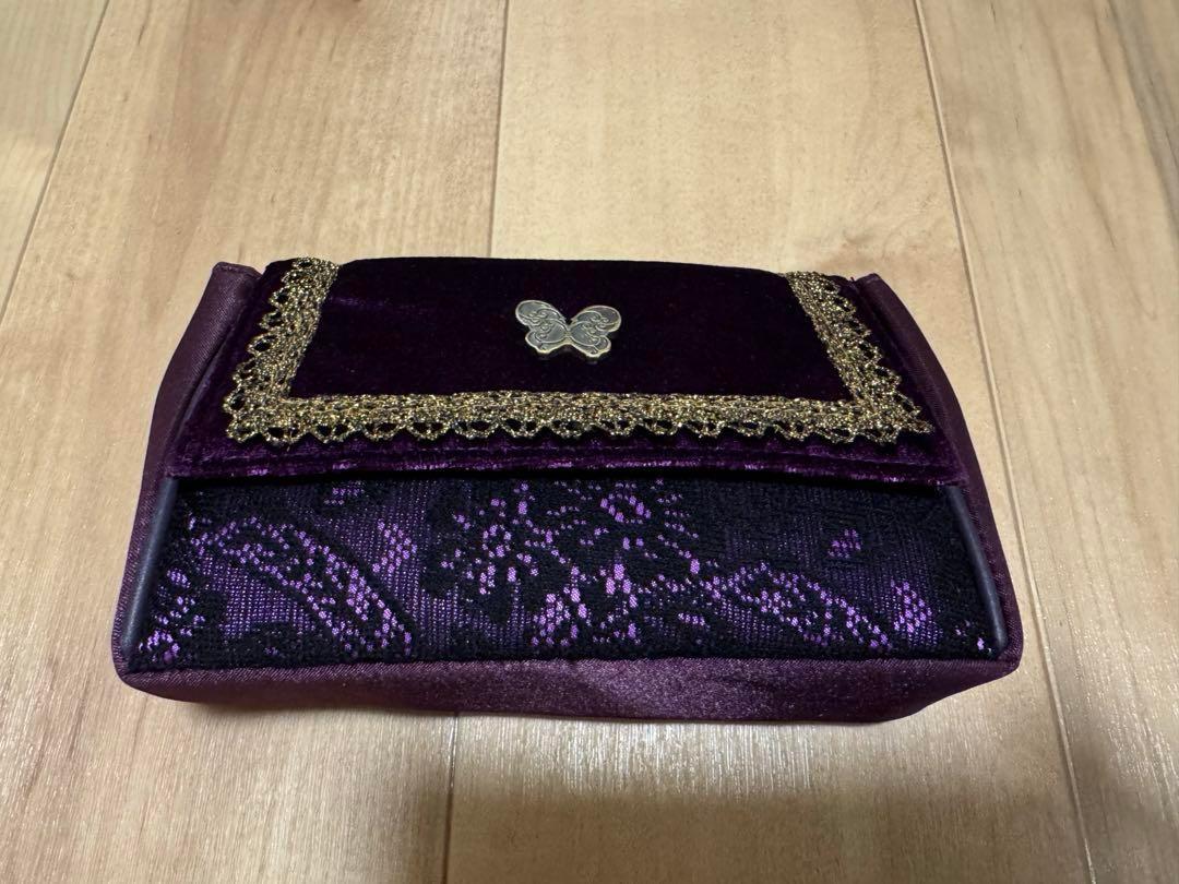 USED良品●アナスイANNA SUI アナスイ ポーチ 紫　レース ベルベット