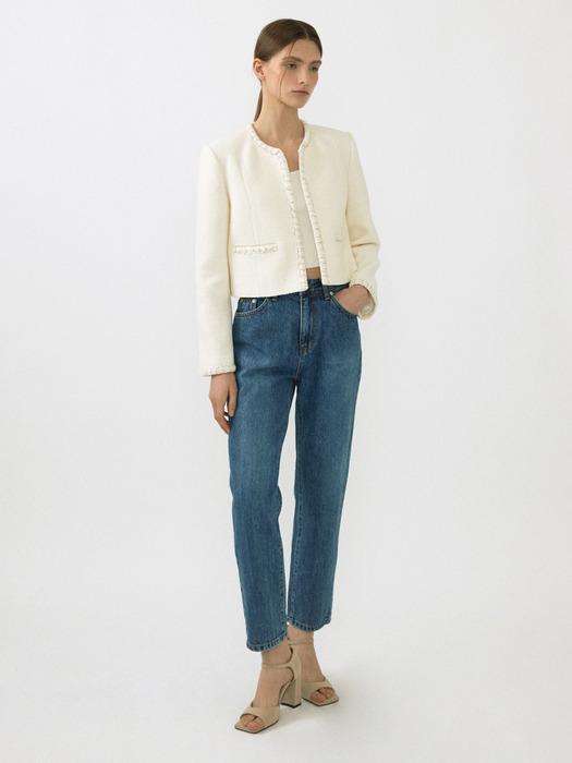 SLIM STRAIGHT CROP DENIM_BLUE