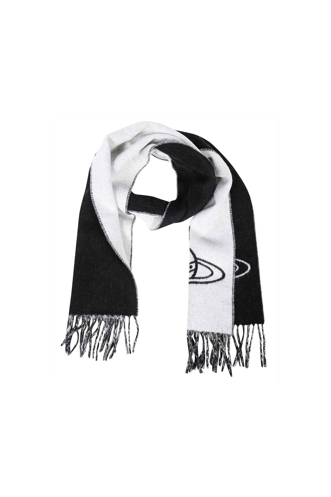 [VIVIENNE WESTWOOD] TWO SIDE SINGLE ORB SCARF 25X180 81030006-W0023-BG BLACK