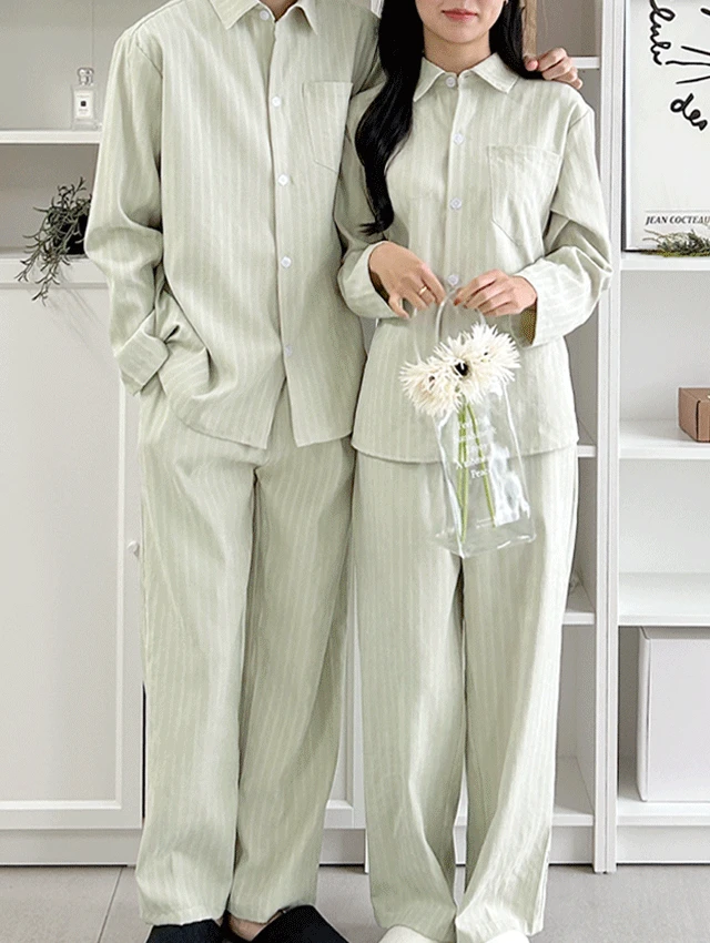 [A.made]프롬 긴팔 커플파자마 남녀공용 잠옷세트