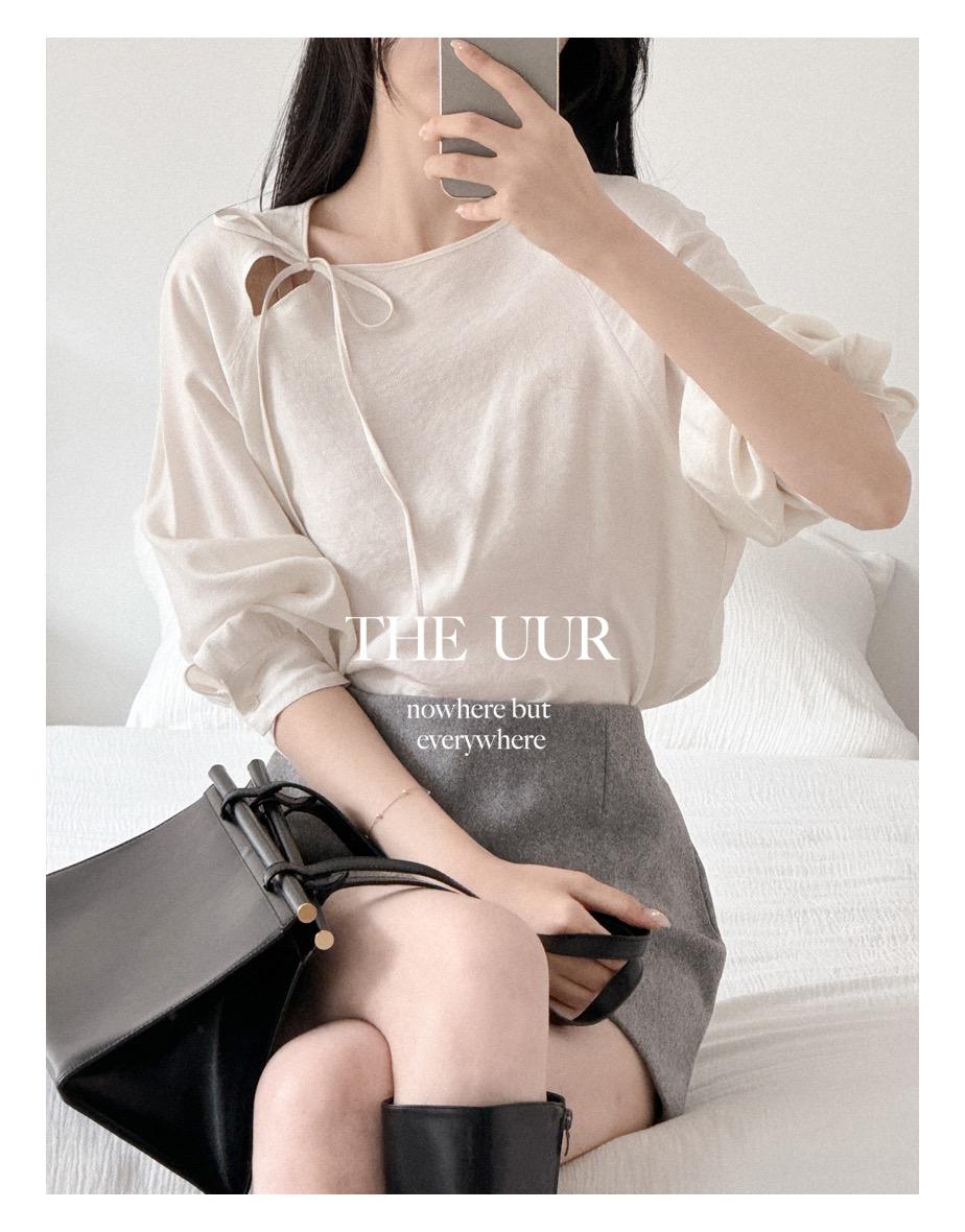 uur letter round blouse [cream]