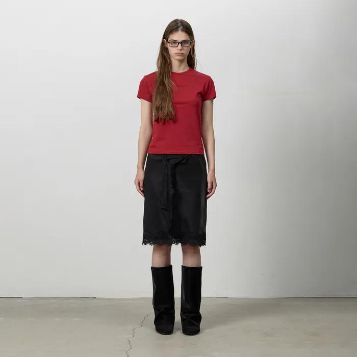 LACE MIDI SKIRT BLACK