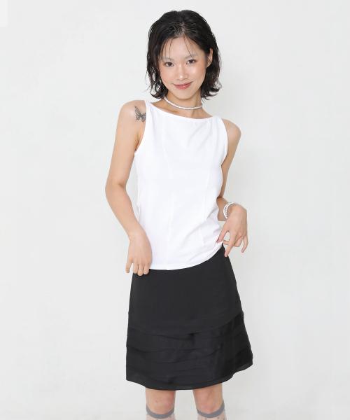 하이 퀄리티 베이직 슬리브리스_화이트