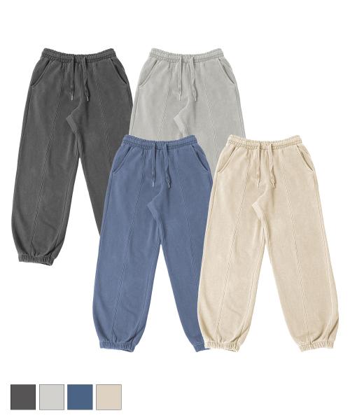 [S~3XL] 피그먼트 절개 조거 팬츠