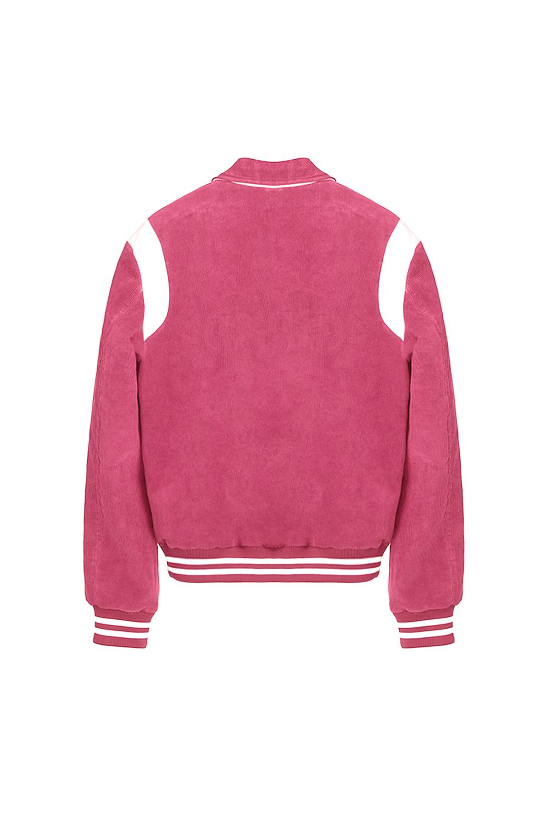 CORDUROY VARSITY JACKET PINK