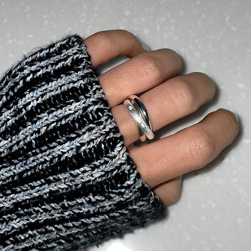 [아몬즈 단독] cubic zirconia texture ring