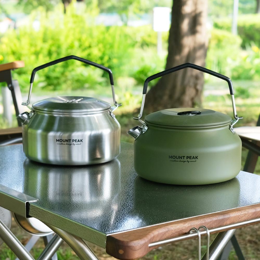 마운트피크 캠핑 주전자 빈티지 카키 미니 케틀 스테인레스 백패킹