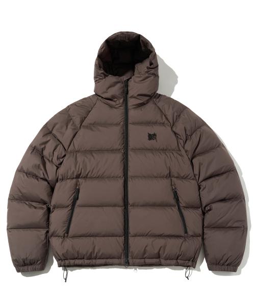 LIGHT DOWN HOODIE JUMPER - DARK BROWN