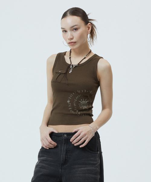 CAVE TANK TOP BRWON(MG2GMFT547A)