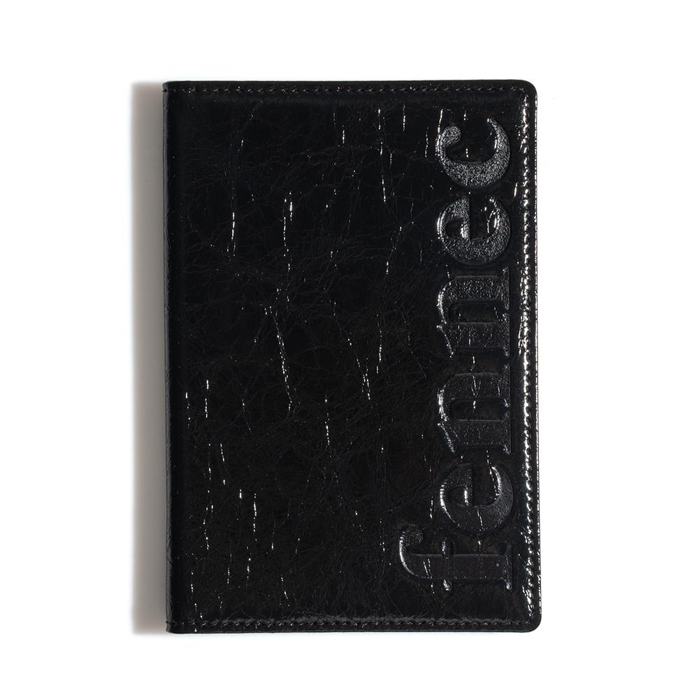 CRINKLE PASSPORT CASE - BLACK
