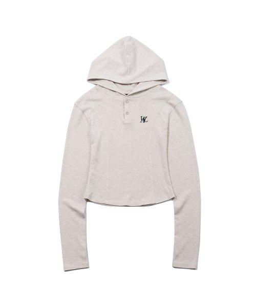 Slim soft warmer hood T-shirt - OAT MEAL