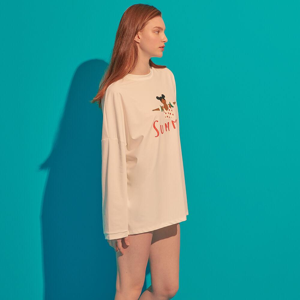 썸머 오버핏 래쉬가드 - Cream