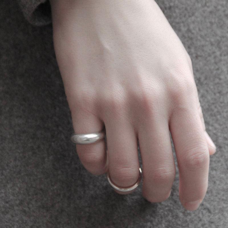 [지애,예인,화사,유선,인플루언서 혜임 착용] 96 Semi Matte Bulging Silver Ring