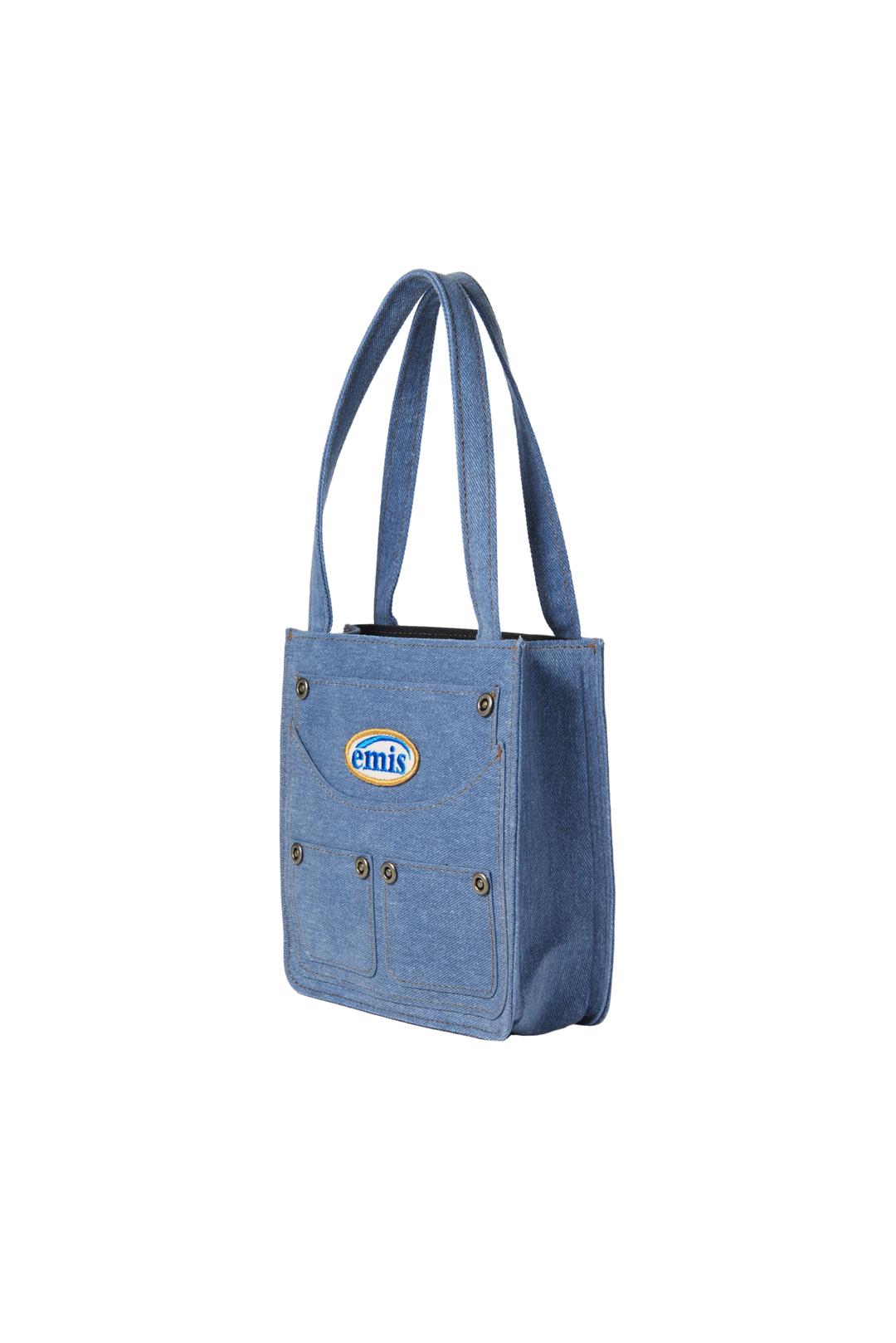 DENIM POCKET MINI BAG-DEEP BLUE