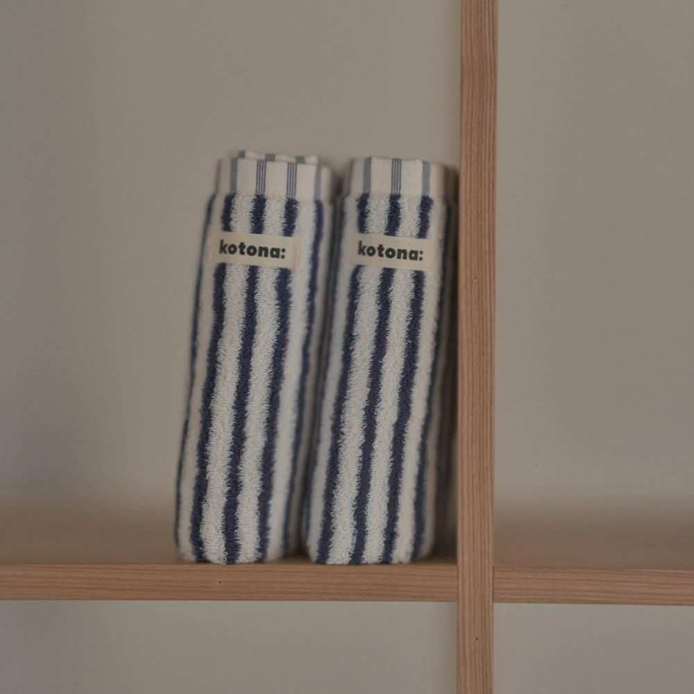 코토나 홈바디 타월 네이비 스트라이프 5P